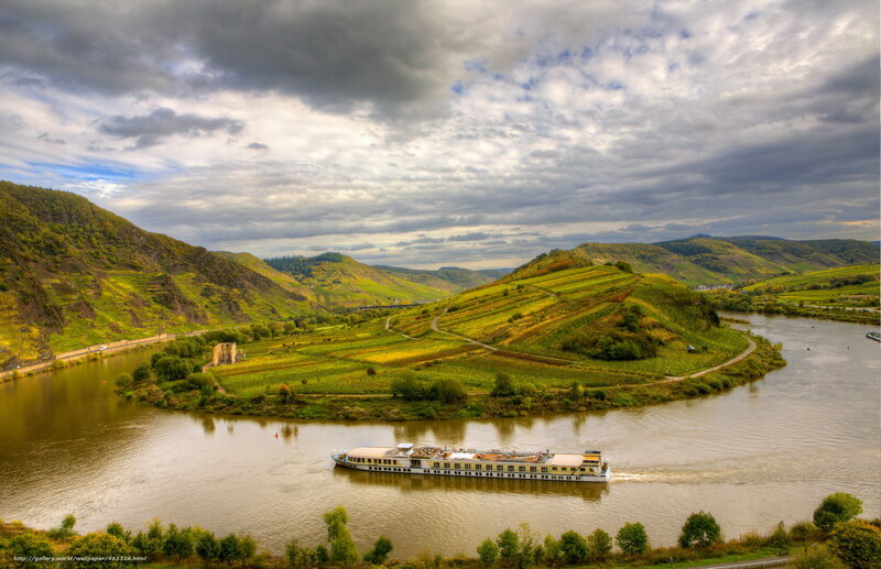 River cruise in a scenic valley