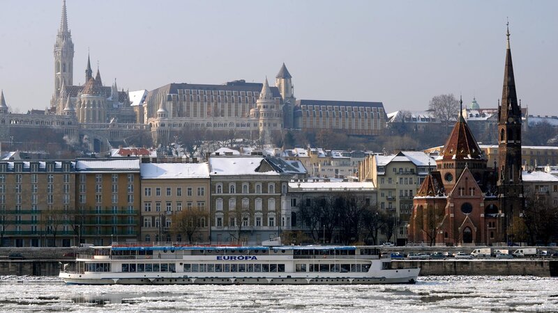 River Cruise Ship on Ice