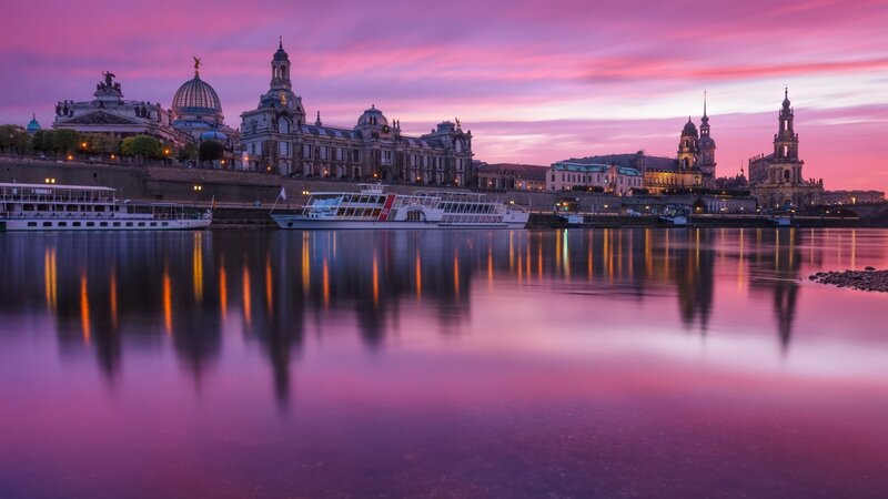 River Cruise Ships at Dusk