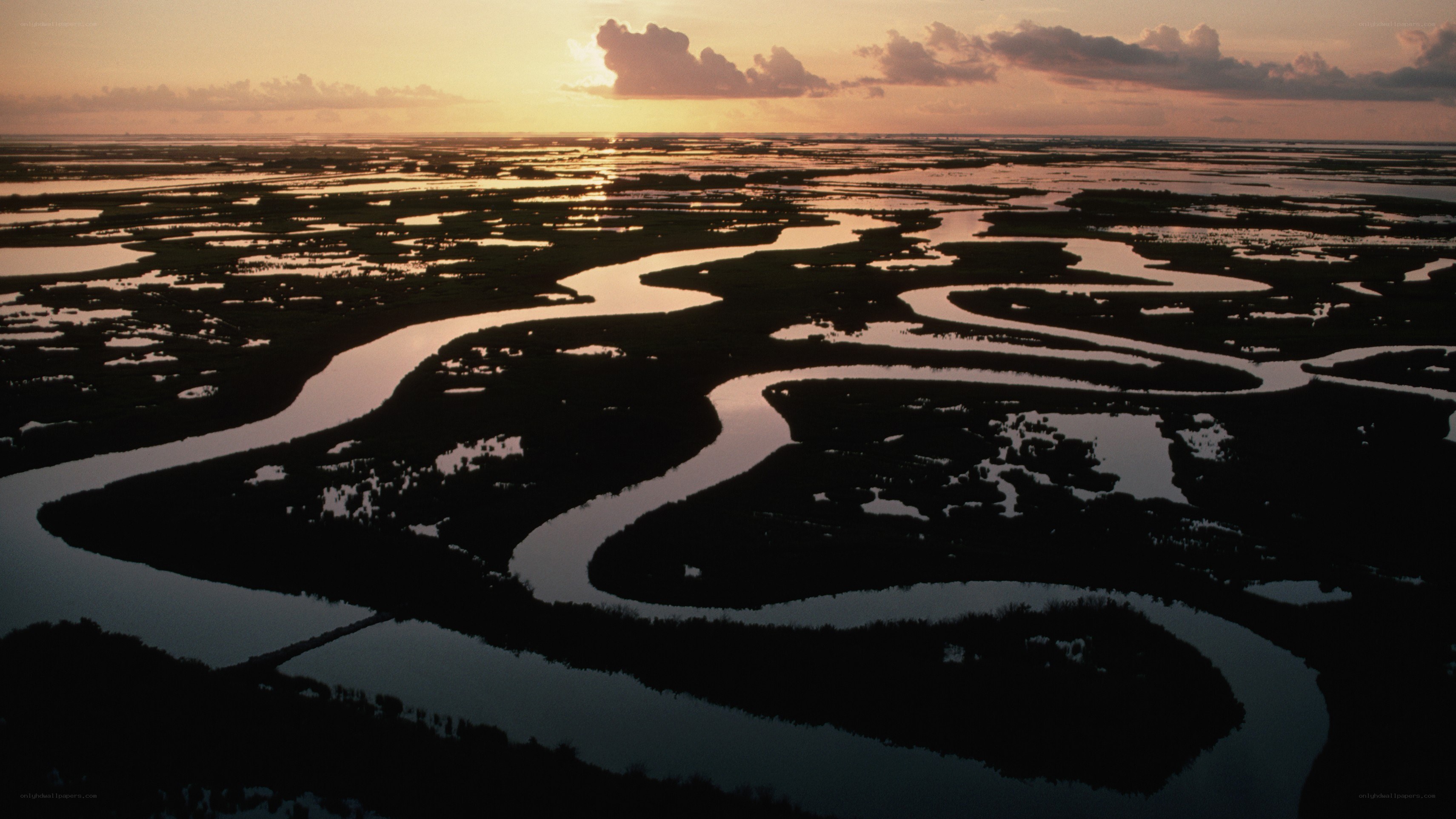 River Delta at Sunset