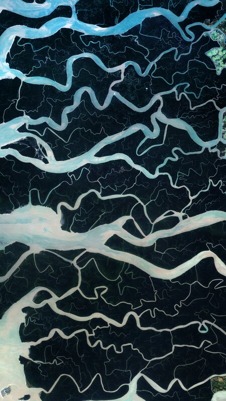 River Delta from Above — Blue