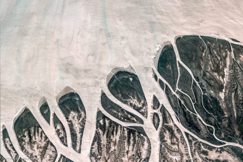 River Delta from Above — White