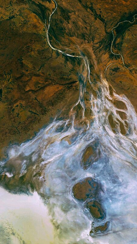 River Delta from Space — Brown, Dramatic, Photograph