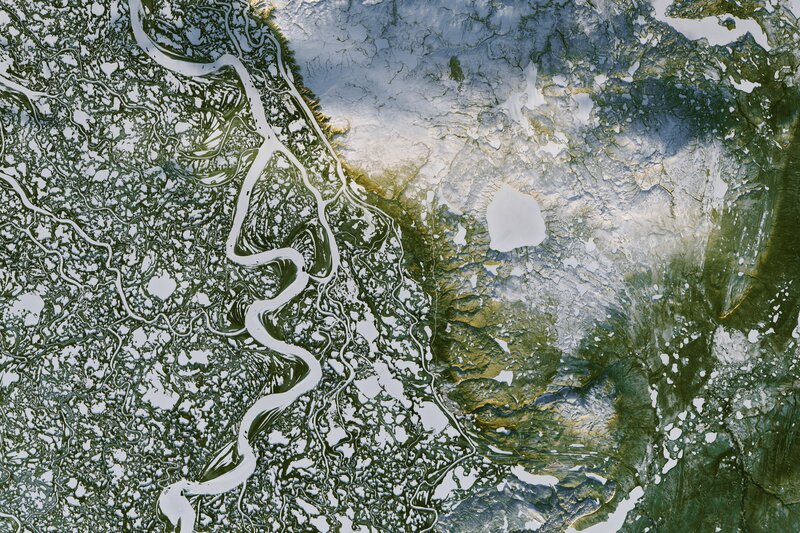 River Delta from Space — Green, Dramatic, Photograph