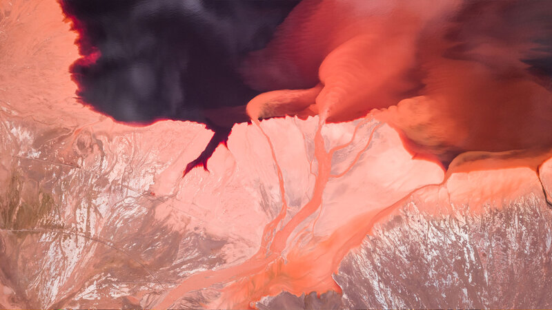 River Delta from Space — Red