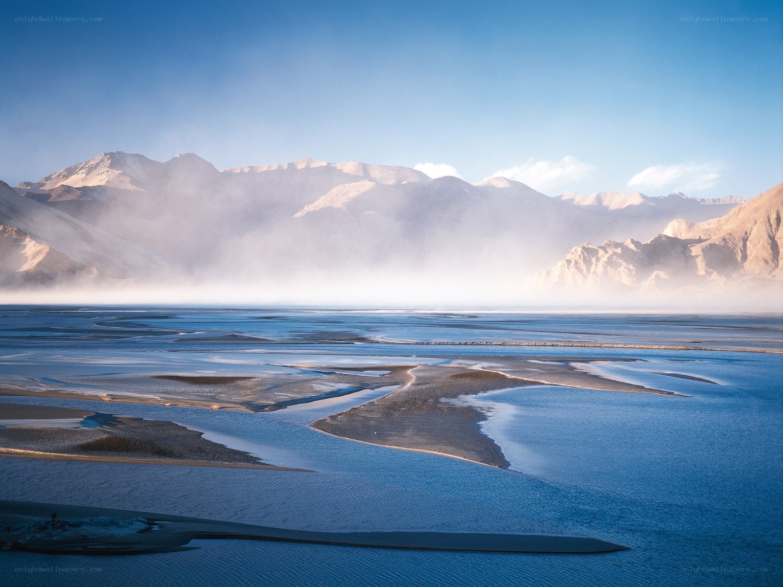 River delta in mountain valley