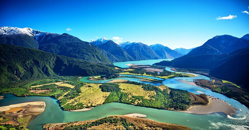 River Delta in Mountains