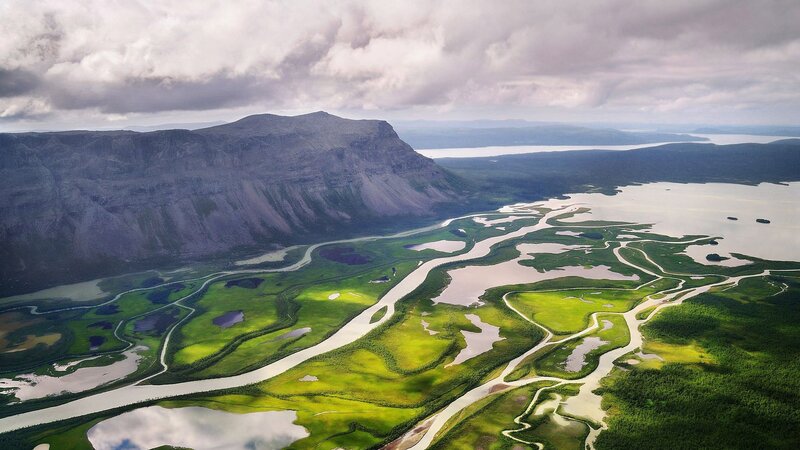 River Delta Landscape — Green, Dramatic, Afternoon