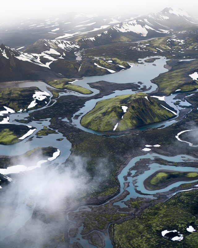 River Delta Landscape — Green, Serene