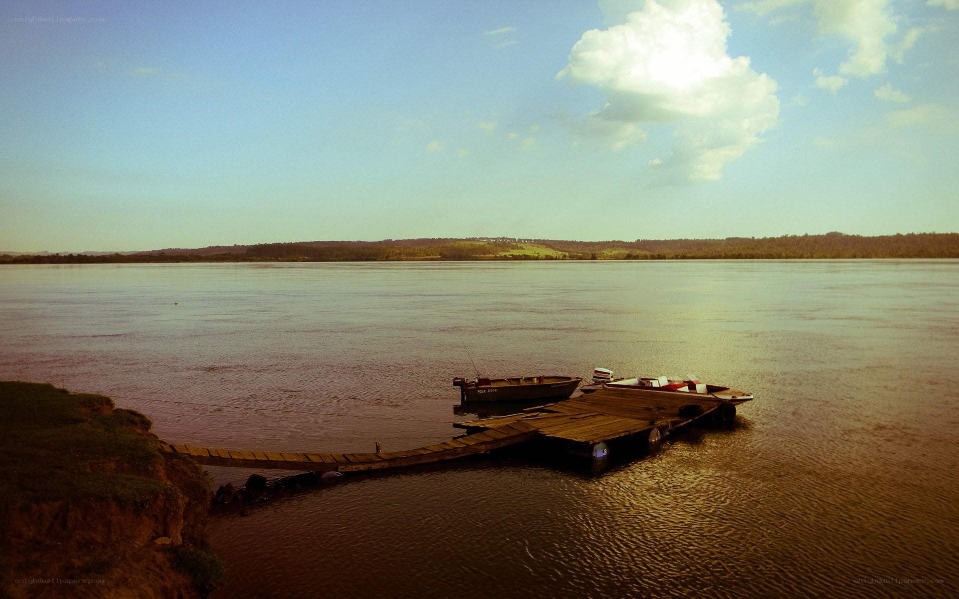 River dock at sunset