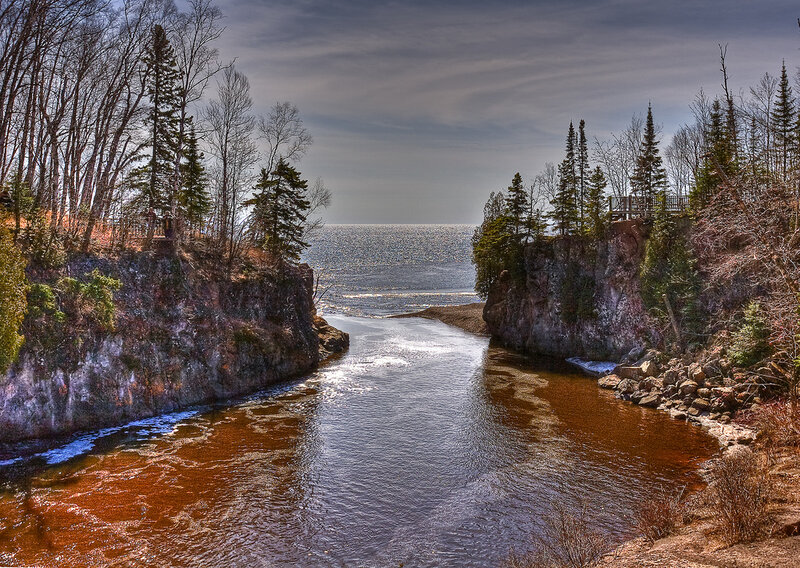 River Flowing into Lake