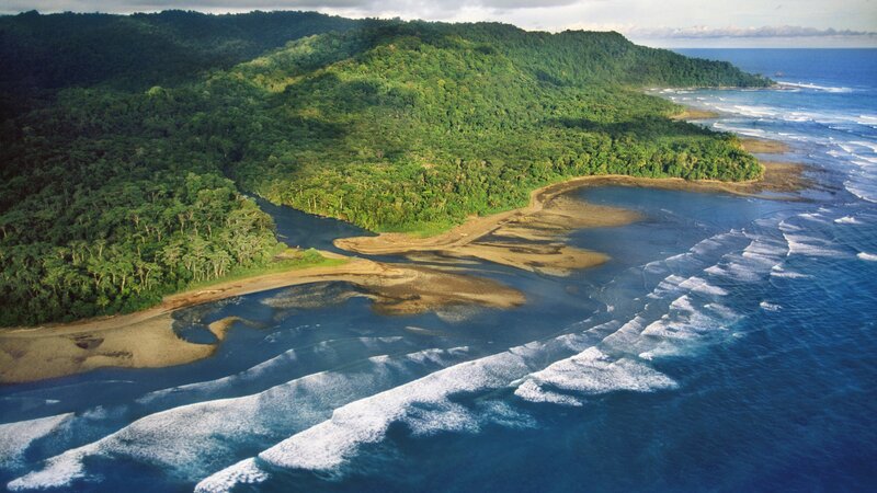 river flowing into ocean