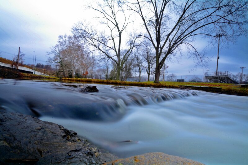 River Flowing over Rocks — Blue, Calm, Winter