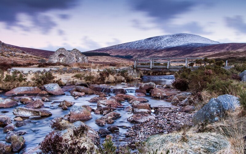 River Flowing over Rocks — Blue, Serene, Winter