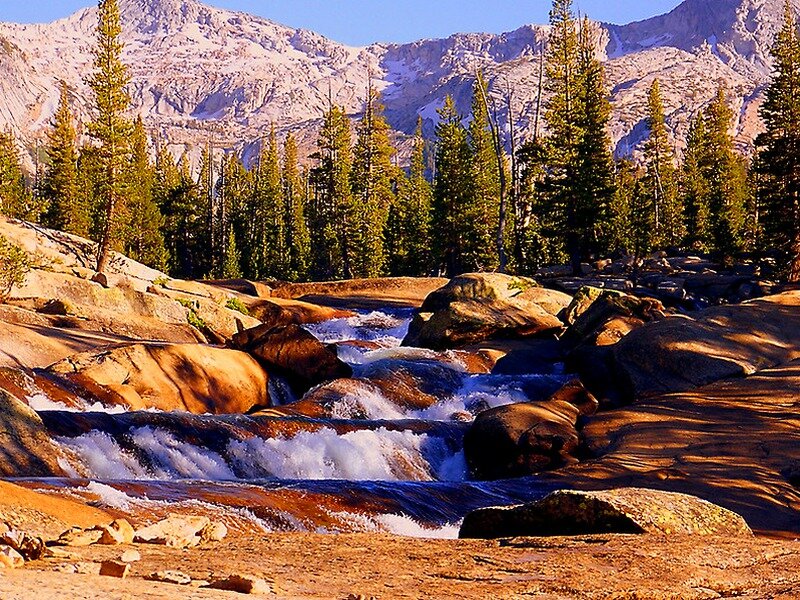 River Flowing over Rocks — Brown