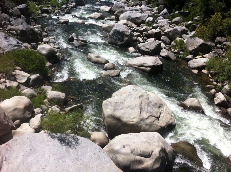 River Flowing over Rocks — Gray, Dynamic, Afternoon