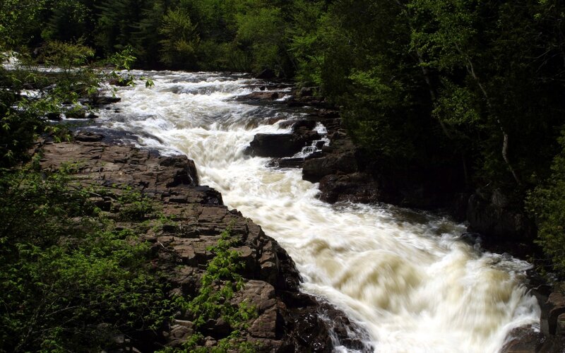 River Flowing over Rocks — Green, Dynamic, Afternoon, Photograph