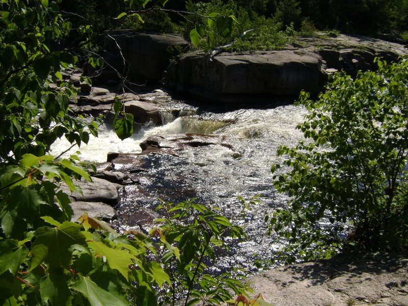 River Flowing over Rocks — Green, Natural, Afternoon, Photograph, Trees, Leaves