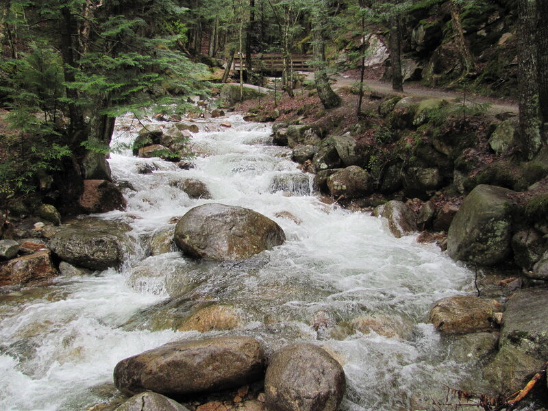 River Flowing over Rocks — Green, Natural, Morning