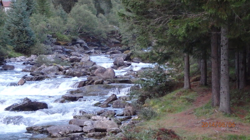 River Flowing over Rocks — Green, Natural, Summer