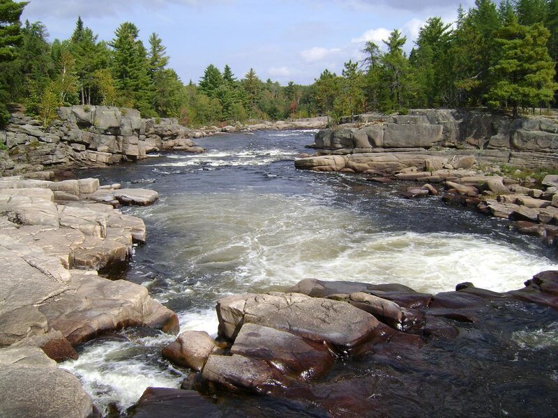 River Flowing over Rocks — Green, Natural