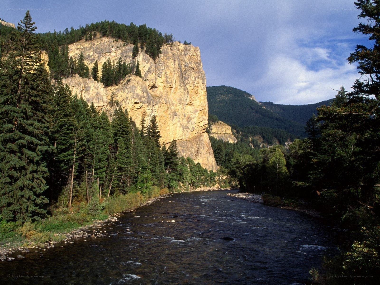 River flowing through a canyon
