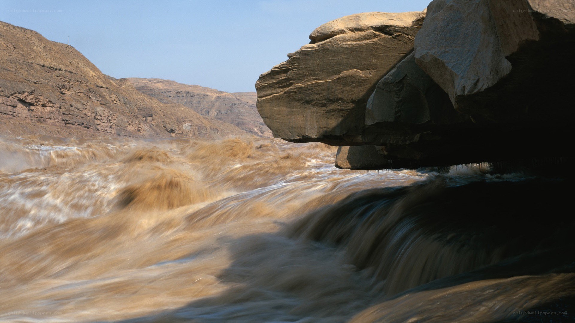 River flowing through a canyon