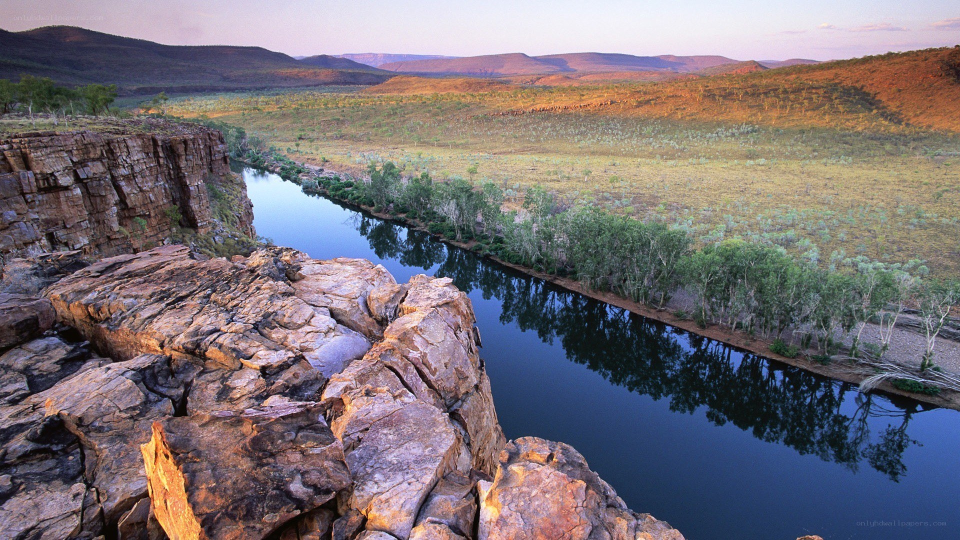River flowing through a canyon