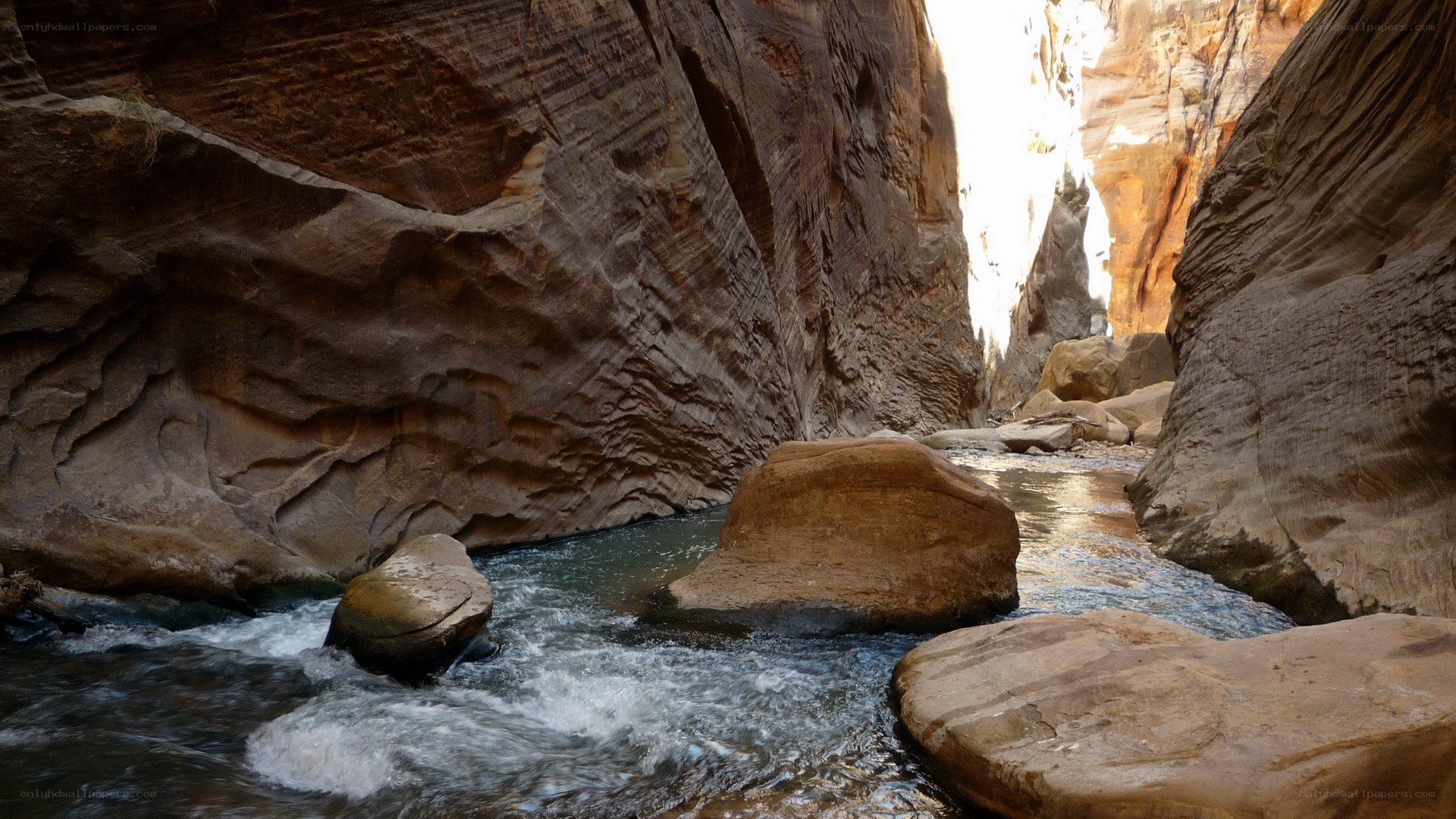 River flowing through a canyon