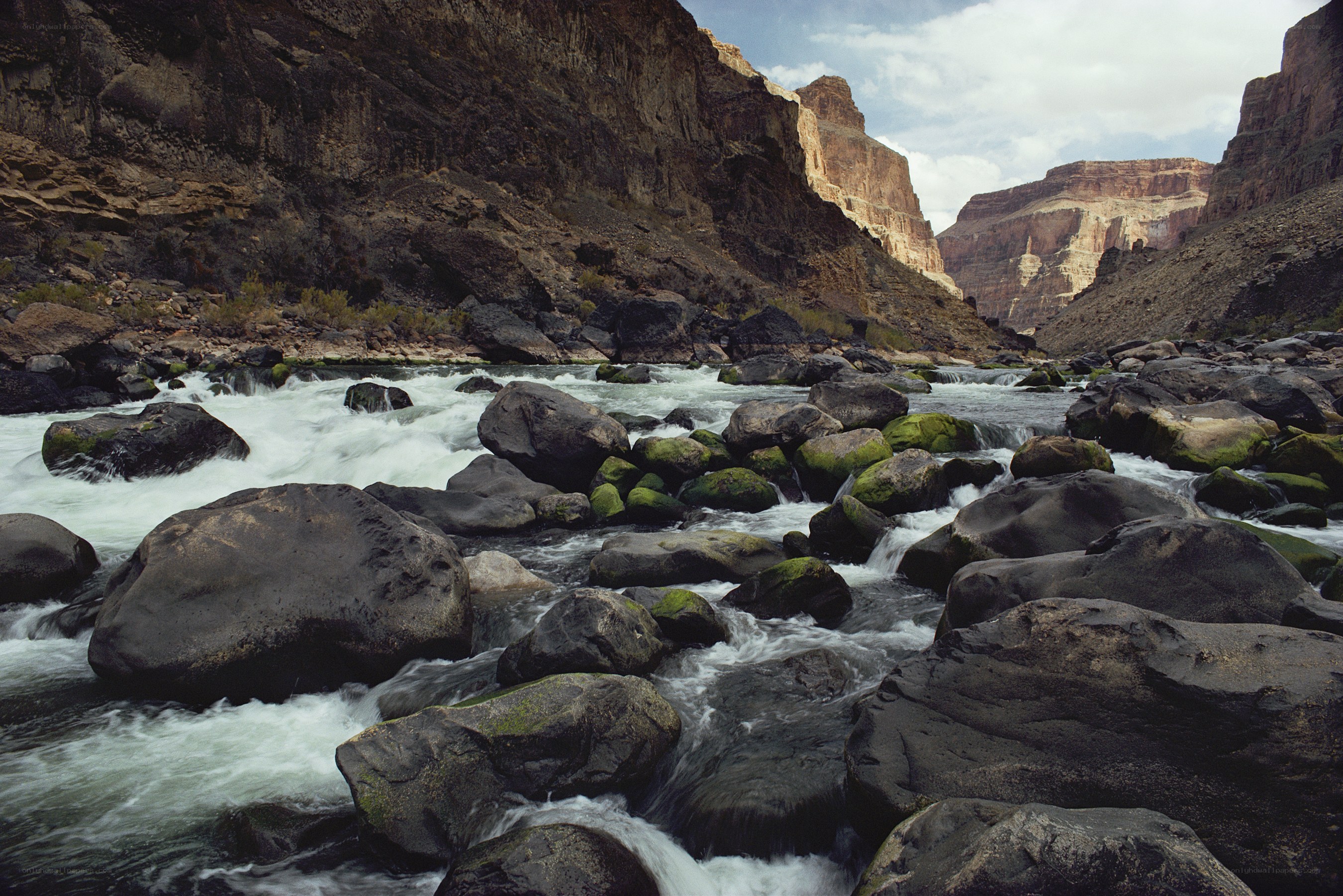 River flowing through a canyon