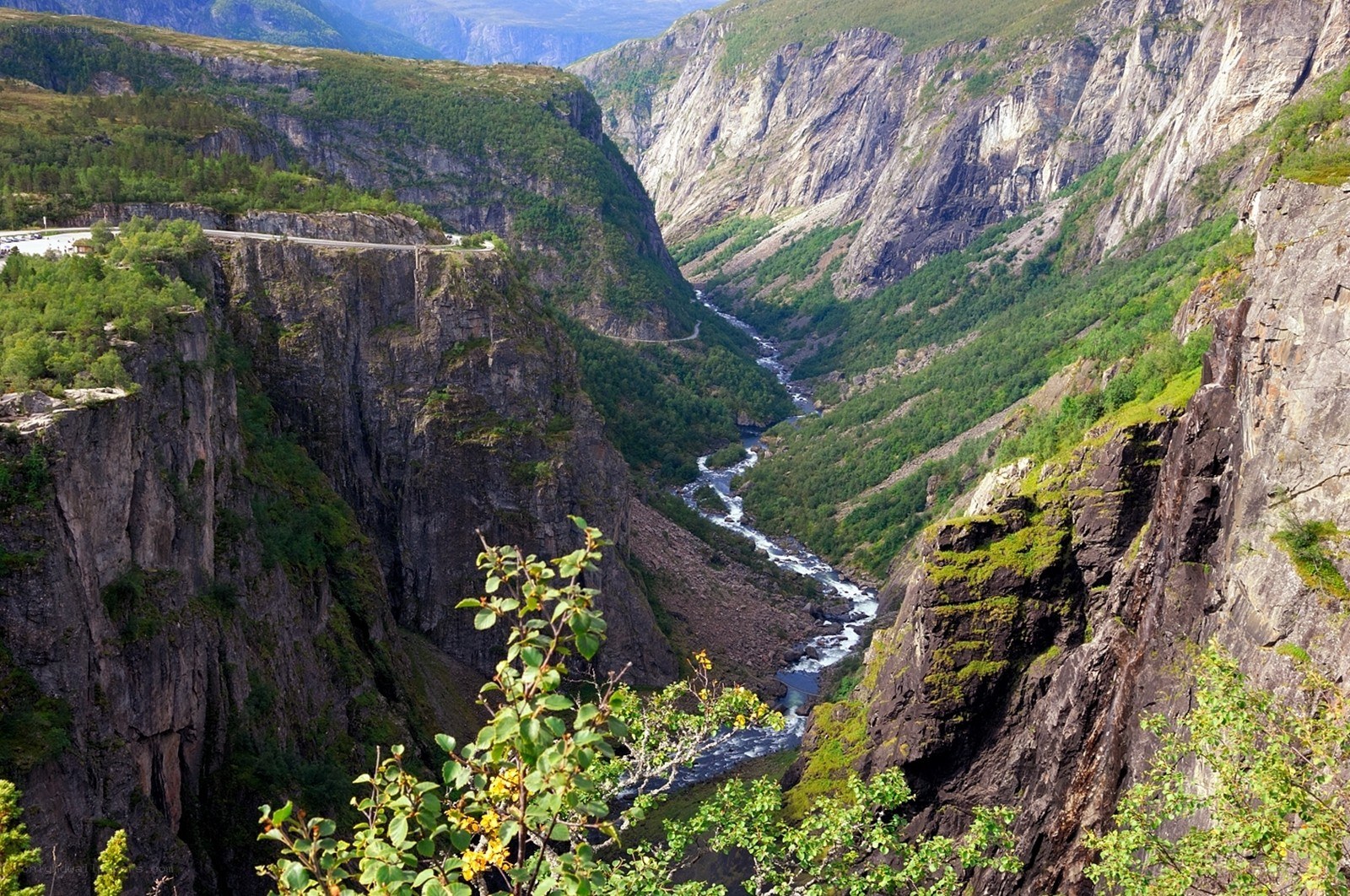 river flowing through a deep canyon