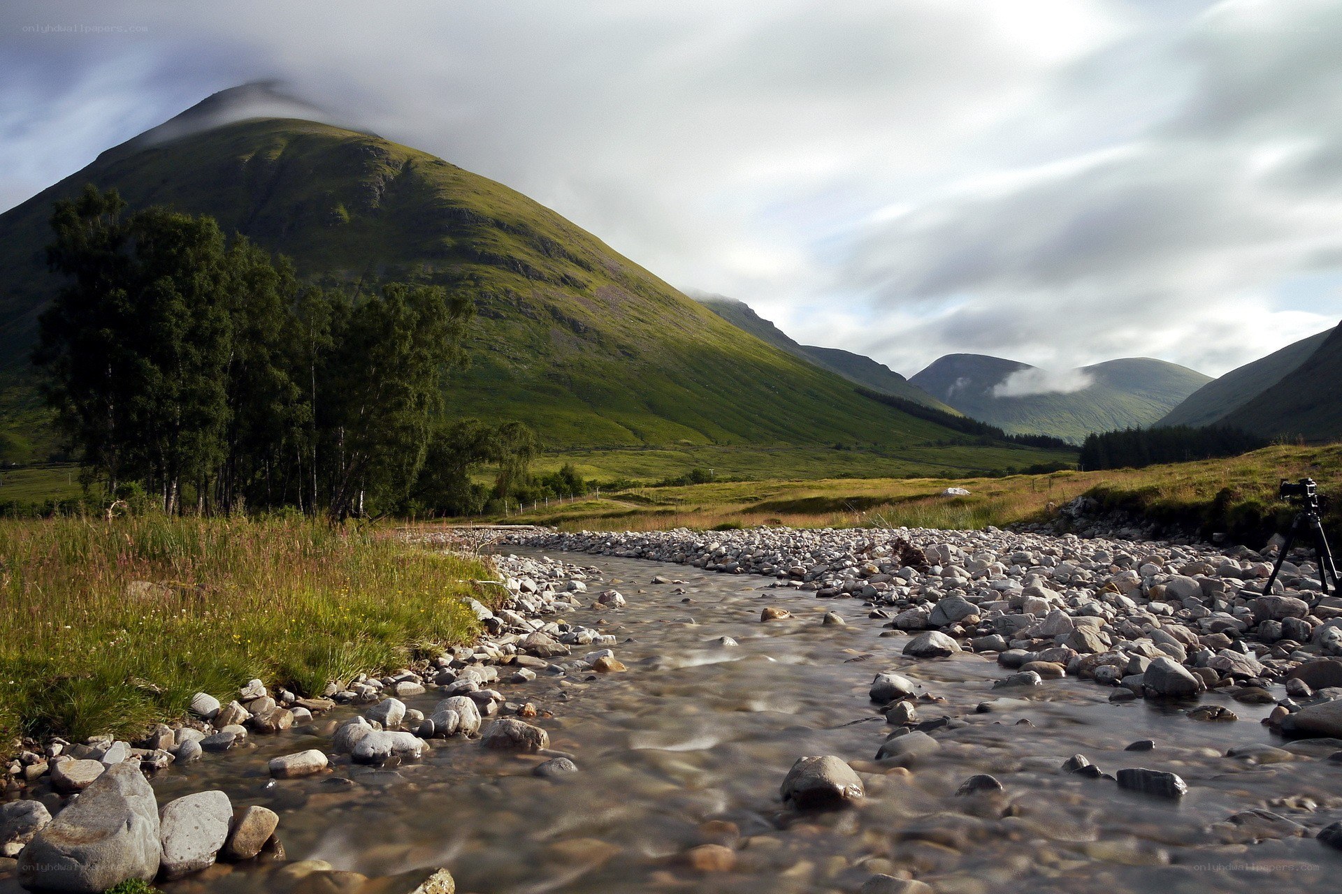 River flowing through a mountain valley
