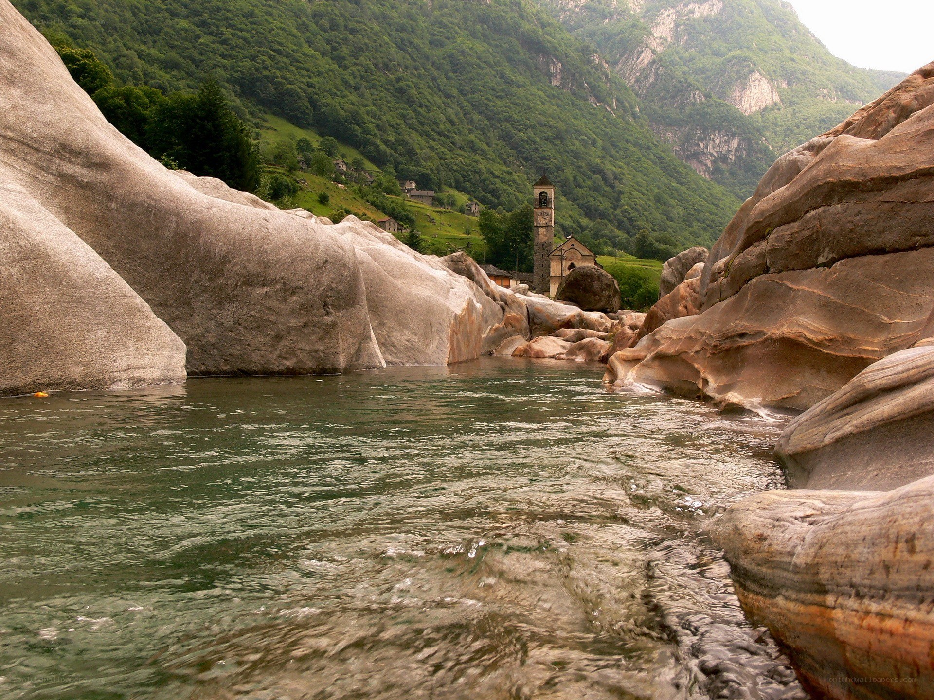 River flowing through a mountain valley