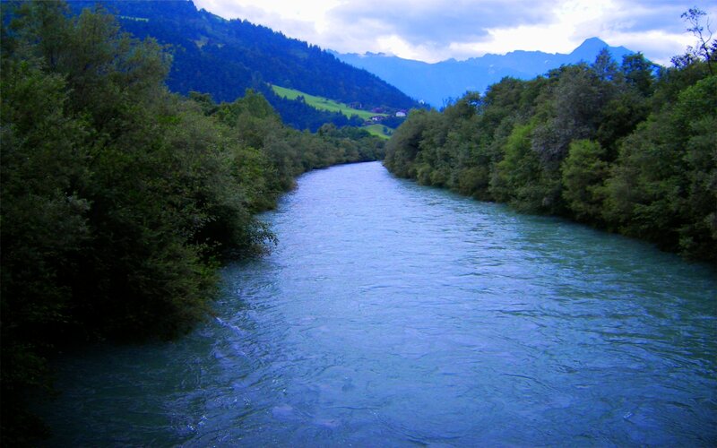 River flowing through a mountain valley