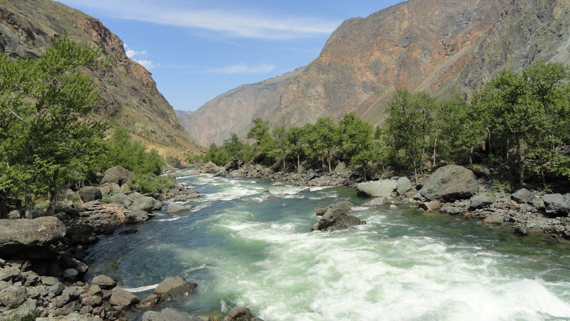 River flowing through a mountain valley