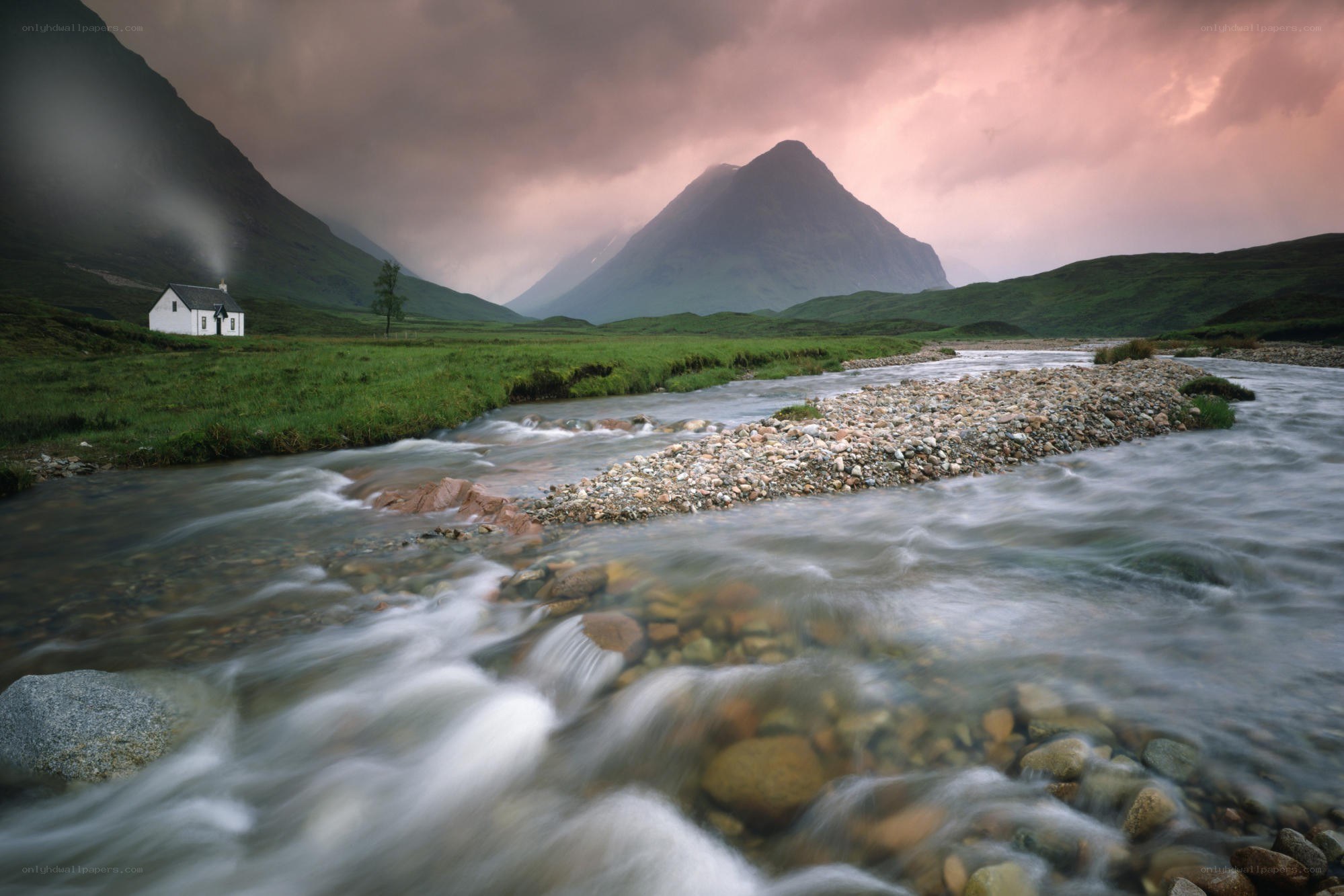 River flowing through a mountain valley