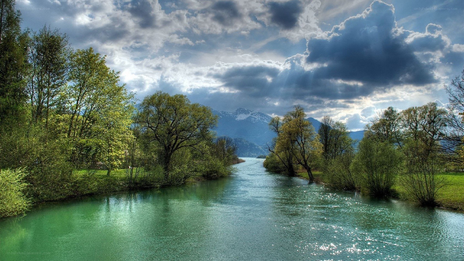 River flowing through a scenic landscape