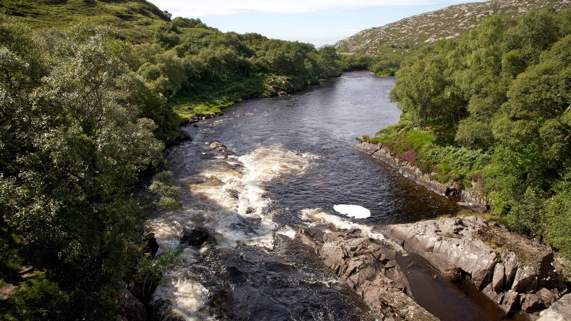 river flowing through a valley