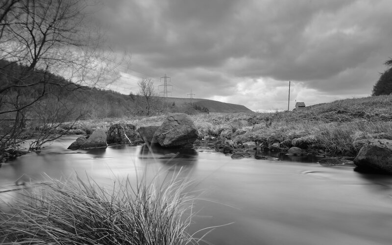 River flowing through a valley