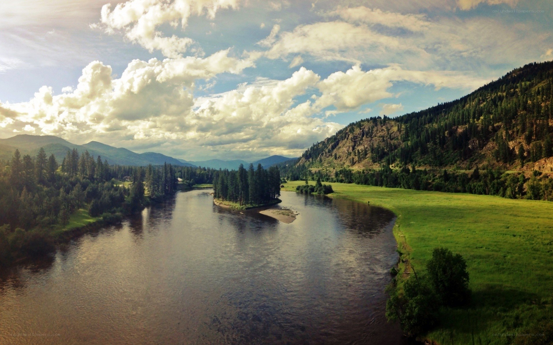 River flowing through a valley