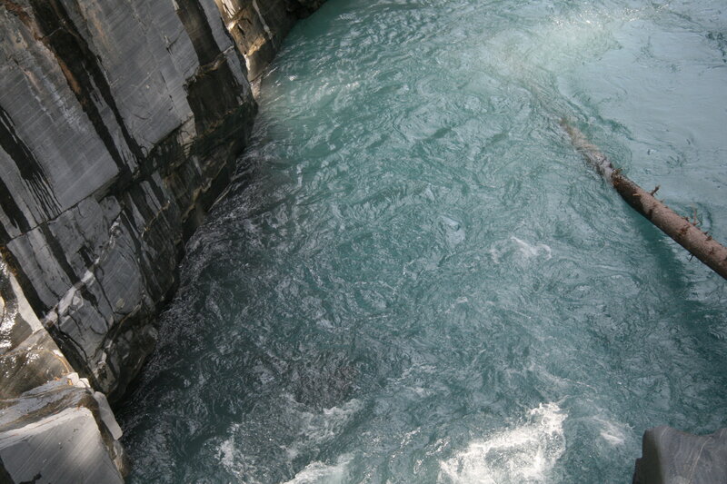 River Flowing Through Canyon — Blue, Dynamic, Photograph, Canyon Walls