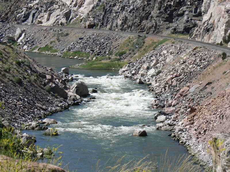 River Flowing Through Canyon — Blue, Natural, Afternoon