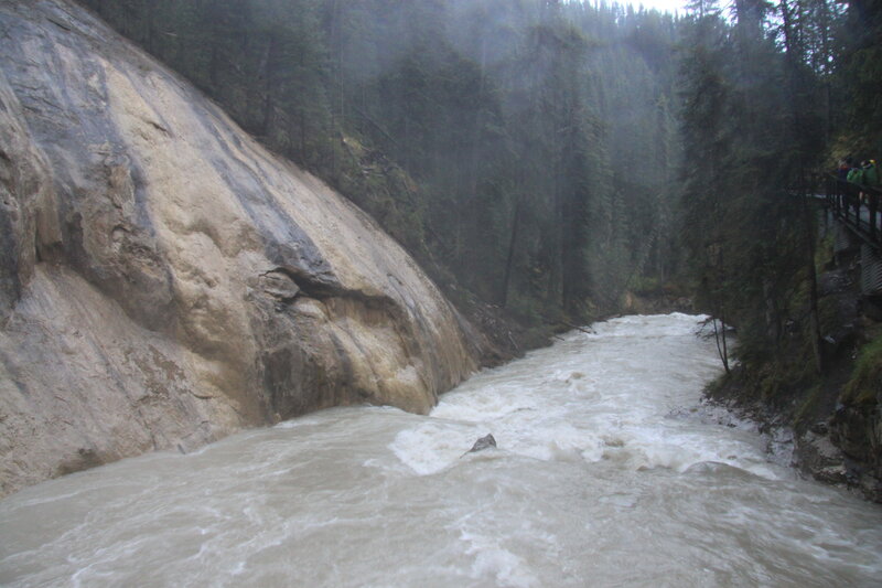 River Flowing Through Canyon — Brown, Dramatic, Photograph, Forest