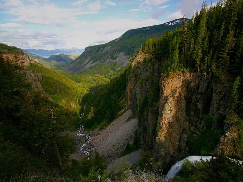 River Flowing Through Canyon — Green, Serene, Afternoon