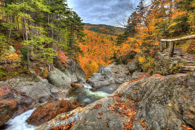 River Flowing Through Canyon — Orange, Dramatic, Autumn