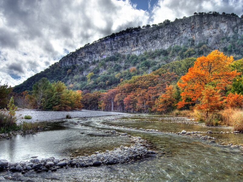 River Flowing Through Canyon — Orange, Dramatic