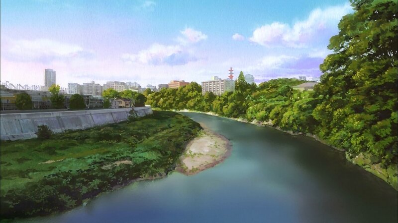 River Flowing Through City