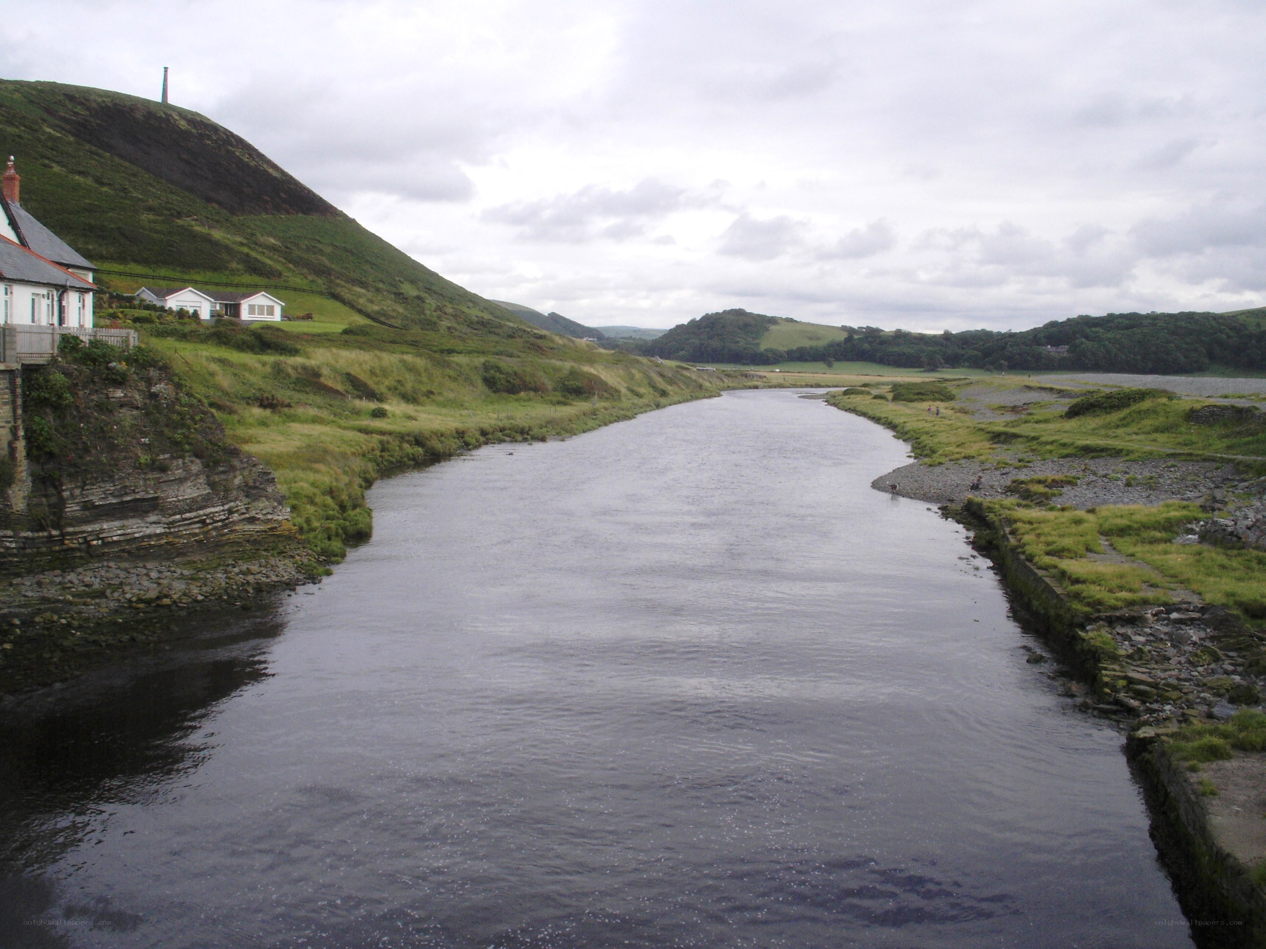 river flowing through coastal valley