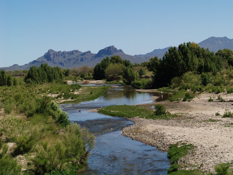 River Flowing Through Desert