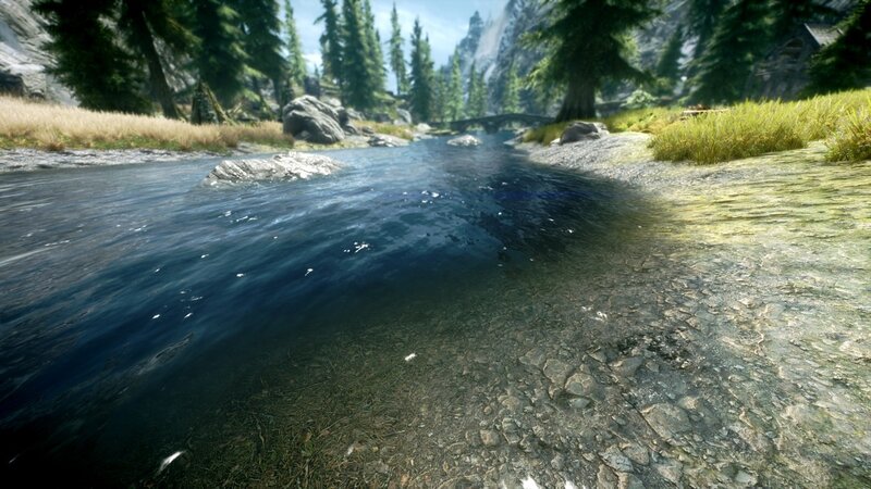 River Flowing Through Forest — Blue, Serene, Afternoon, 3d Render